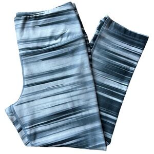 Nike Dri-Fit black white and gray Striped Leggings